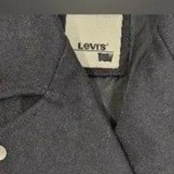 LEVIS Womens Wool Blend Navy Moto Punk Jacket Small Asymmetrical Zip Edgy - Picture 16 of 16